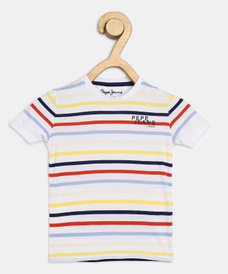 Pepe Jeans Boys Striped Pure Cotton T ShirtMulticolor Pack of 1