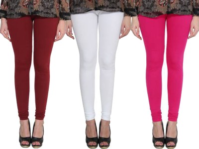 Clarita Churidar  Western Wear Legging(Maroon, White, Pink, Solid)