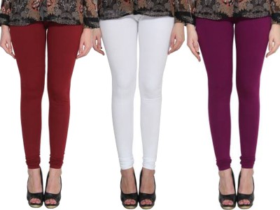 Clarita Churidar  Western Wear Legging(Maroon, White, Purple, Solid)