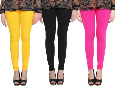 Clarita Churidar  Western Wear Legging(Yellow, Black, Pink, Solid)