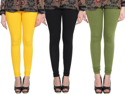 Clarita Churidar  Western Wear Legging(Yellow, Black, Light Green, Solid)