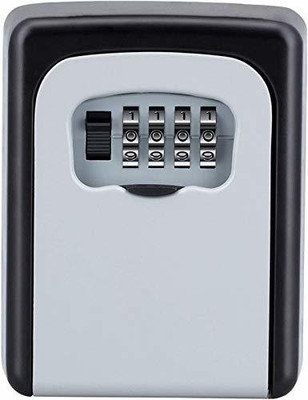 DIVINZ Wall Mount Lock Box Key Storage Weatherproof Key Safe Box for Home Combination Lock(Black, Silver)