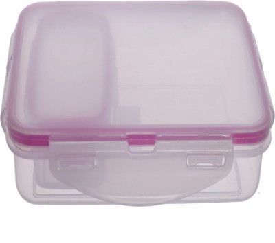 KUBER INDUSTRIES Model-401 Unbreakable Plastic Medium Airtight Leakproof Transparent Lunch Box/Tiffin (Pink)-KUBMART1308 1 Containers Lunch Box(600 ml)