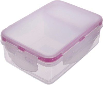 KUBER INDUSTRIES Model-501 Unbreakable Plastic Large Airtight Leakproof Transparent Lunch Box/Tiffin (Pink)-KUBMART1320 1 Containers Lunch Box(700 ml)