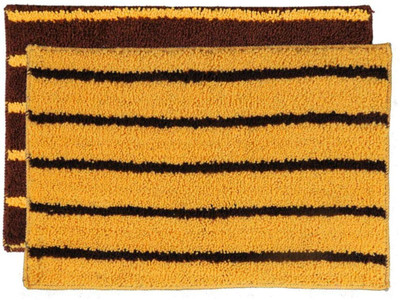 SR Handloom Polyester Door Mat(Multicolor 4, Small, Pack of 2)