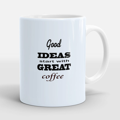 Sublikraft Good Ideas Start With Great Coffee Ceramic Coffee Mug(330 ml)
