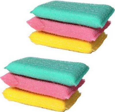 parasmisti Scratch Proof Scrubber Pads 6 Sponge Wipe(Large, Pack of 6)