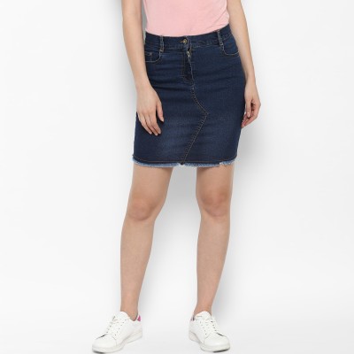 STYLESTONE Solid Women Regular Blue Skirt