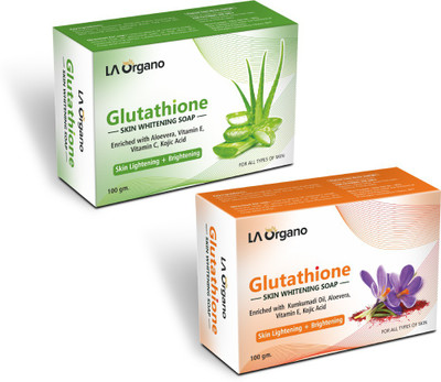 LA Organo Aloe Vera & Kumkumadi Soap For Lightening & Brightening For All Skin Type (Pack of 2)(2 x 100 g)