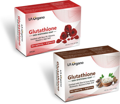 LA Organo Rose & Shea Coco Butter Soap For Lightening & Brightening For All Skin Type (Pack of 2)(2 x 100 g)