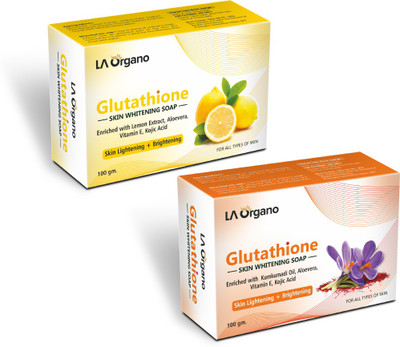LA Organo Lemon & Kumkumadi Soap For Lightening & Brightening For All Skin Type (Pack of 2)(2 x 100 g)