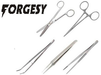 Forgesy SURGICAL FORCEPS DRESSING SET OF 5 Dressing Forceps Dressing Forceps