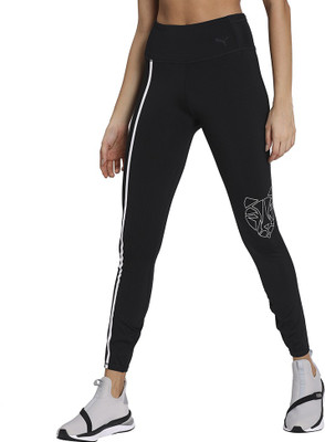 PUMA Printed Women Black Tights