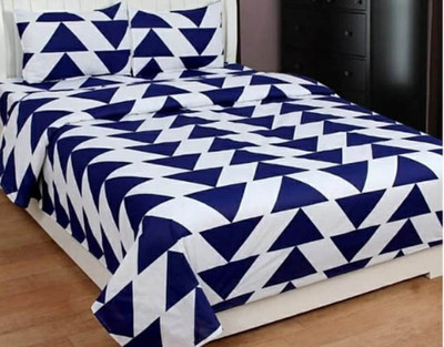 BELLAGENCE 140 TC Polycotton Queen 3D Printed Flat Bedsheet(Pack of 1, White)