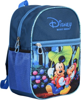 DISNEY Mickey Minnie Mouse 13 inch Polyster School Bag/Backpack For Kids, Blue Waterproof School Bag(Blue, 10 L)