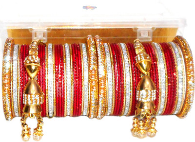 PRETTY GEMS Metal Zircon Bangle Set(Pack of 58)