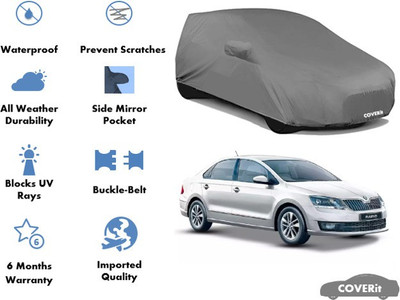 Coverit Car Cover For Skoda Rapid (With Mirror Pockets)(Grey)