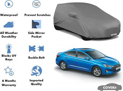 Coverit Car Cover For Hyundai Elantra (With Mirror Pockets)(Grey)