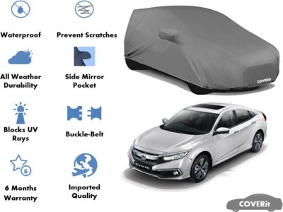 Coverit Car Cover For Honda Civic (With Mirror Pockets)(Grey)