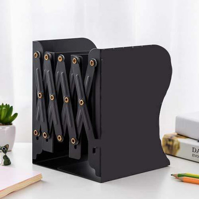 Divinext 3 Compartments metal book holder(Black)