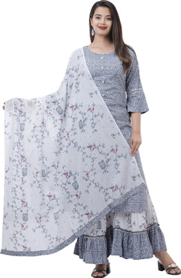 RopaDeModa Women Kurta Sharara Dupatta Set