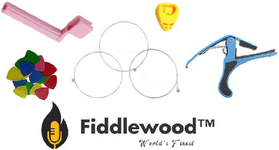 FIDDLEWOOD™ Acoustic COMBO PACK CAPO , 20 GUITAR PICKS , STRING WINDER , PICK HOLDER & LOOSE STRING 1ST (E4) , 2ND (B3) STRING & 3RD (G3) STRING Guitar String(3 Strings)