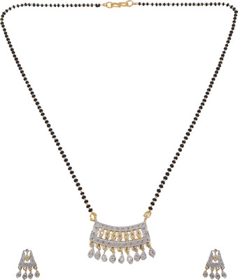 JewelShadi Alloy Gold-plated Gold, Black Jewellery Set(Pack of 1)