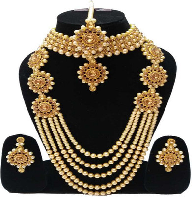jatin imitation Metal, Stone Gold-plated Gold Jewellery Set(Pack of 1)