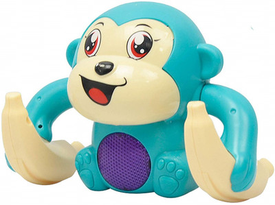 Shoptix Dancing and Spinning Rolling Doll Tumble Monkey Toy Voice Control Banana Monkey with Musical Toy with Light and Sound(Multicolor)(Multicolor)