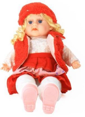 STUNNER Singing Soft Cute Looking Musical Rhyming Baby Doll Toy Princess Laughing and Talking Doll For Kids(Red)