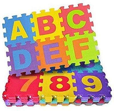 Kipskart 36 Pieces Mini Puzzle Foam Mat for Kids, Interlocking Learning Alphabet and Number Mat for Kids(1 Pieces)