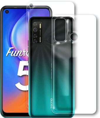 DVS MOBILE ACCESSORIES Front and Back Tempered Glass for Tecno Spark 5(Pack of 2)