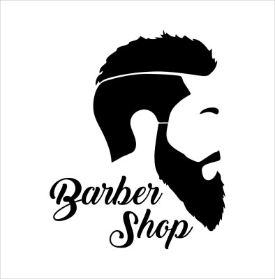 amazinghub 23 inch BARBERSHOP WITH BEARDMEN Self Adhesive Sticker(Pack of 1)