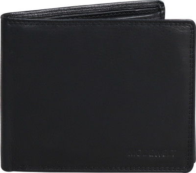 MODEWELT Men Black Genuine Leather Wallet(6 Card Slots)