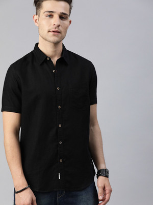 Roadster Men Solid Casual Black Shirt