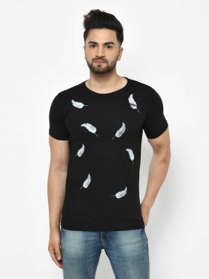 stylesmyth Printed Men Round Neck Black T-Shirt