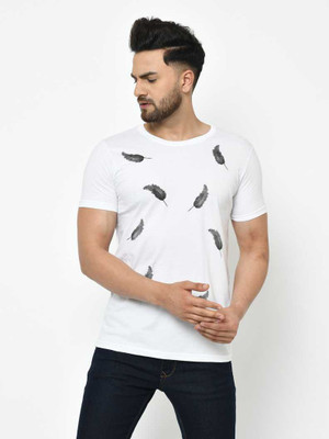 stylesmyth Printed Men Round Neck White T-Shirt