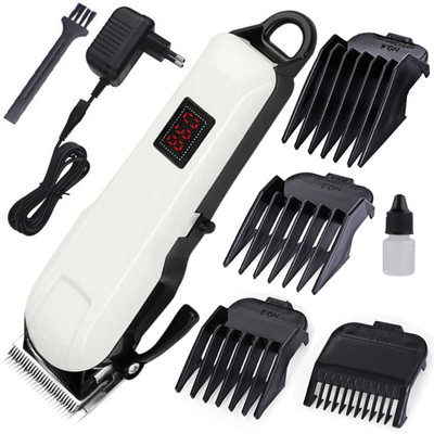 SDM Professional Electric Haircut Rechargeable Beard Hair Clipper and Trimmer Cord and without Cordless Use Men Trimmer With Smart RED Led Charging indicator light Trimmer 120 min Runtime 4 Length Settings(White, Black) SDM Professional Electric Haircut Rechargeable Beard Hair Clipper and Trimmer Cord and without Cordless Use Men Trimmer With Smart RED Led Charging indicator light Trimmer 120 min Runtime 4 Length Settings(White, Black)
