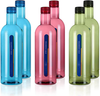 AK HUB 1000 ml Plastic Bottle(Pack of 6, Multicolor)