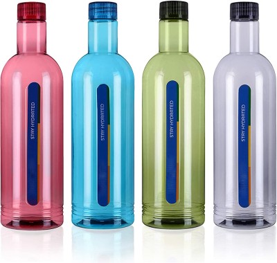 Randal Aura Premium Quality Fridge Bottle Set (Blue/Red/Green/Grey) (4 Pcs Set) 1000 ml Bottle(Pack of 4, Multicolor, Plastic)