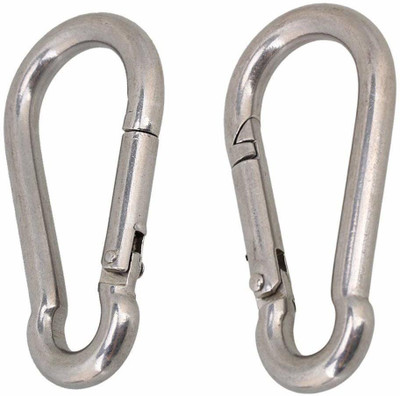 XDLB Safety Spring Snap Hook Carabiner Hook Swing Connector Lock Cable for Attachment Locking Carabiner(Silver)