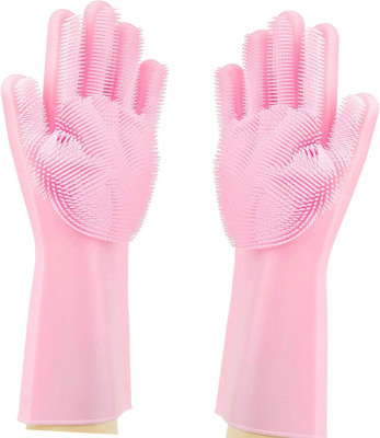 Wanzhow Pink Silicon Kitchen Linen Set(Pack of 2)