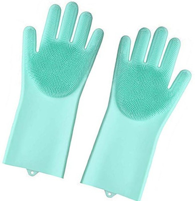 Wanzhow Green Silicon Kitchen Linen Set(Pack of 2)