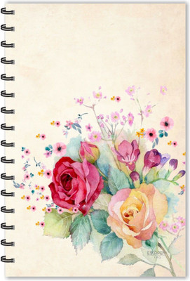 ESCAPER Red Roses Yellow Roses (Ruled - A5 Size) Designer Notebook A5 Notebook Ruled 160 Pages(Multicolor)