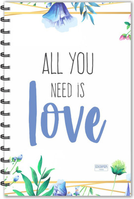 ESCAPER All you need is Love (Ruled - A5 Size) Designer Notebook, Love Notebook, Gift Notebook A5 Notebook Ruled 160 Pages(Multicolor)