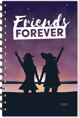 escaper-friends-forever-ruled-a5-size-designer-notebook-friendhip-notebook-friendship-quote-notebook-friendship-slogan-notebook-a5-notebook-ruled-160-pagesmulticolor