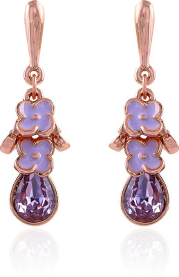 Estele drop earring with flower charms in Aqua colour with fancy cystal Alloy Drops & Danglers