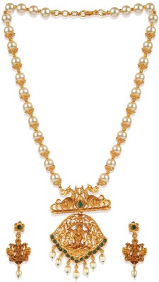 BHANA CREATIONS Alloy Gold-plated Green Jewellery Set(Pack of 1)