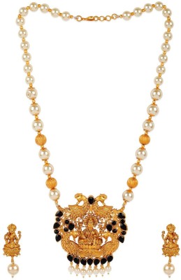 BHANA CREATIONS Alloy Gold-plated Black Jewellery Set(Pack of 1)