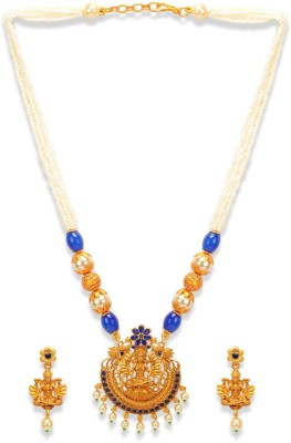 BHANA CREATIONS Alloy Gold-plated Blue Jewellery Set(Pack of 1)